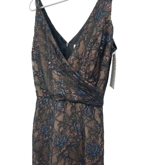 DRESS THE POPULATION Fiona Metallic Lace Overlay Highlight Dress XS $248.00 - Picture 9 of 16